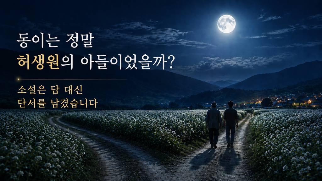 허생원과 동이의 관계를 암시하는 달빛 아래 봉평 메밀꽃길